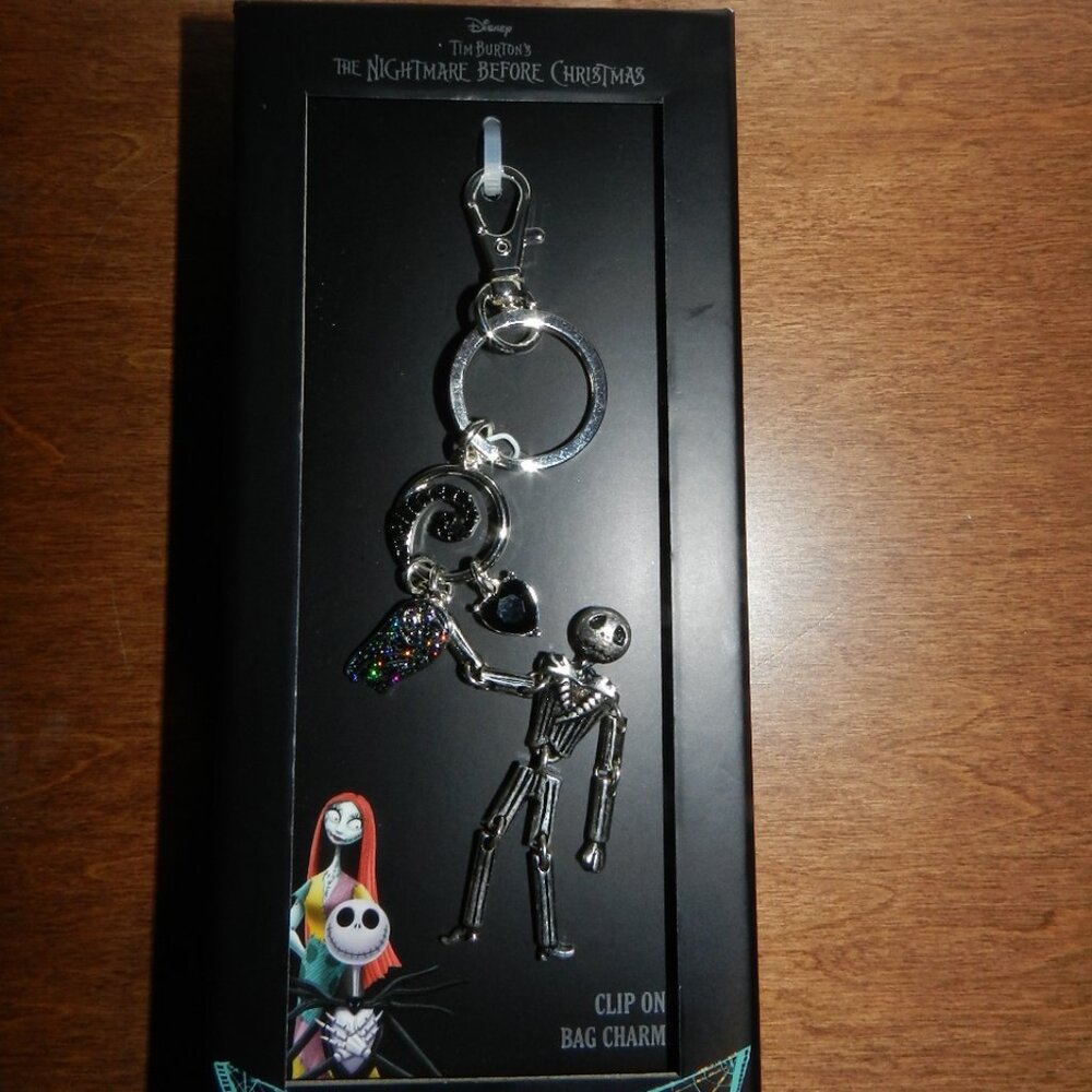 New in Box Disney Nightmare Before Christmas Key Chain Bag Charm Fob